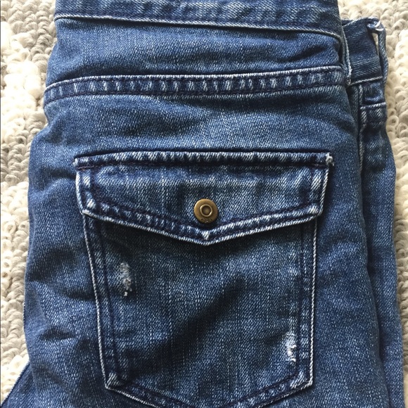 GAP 1969 SEXY BF Cropped JEANS sz 24/00 DISTRESSED - Picture 5 of 5